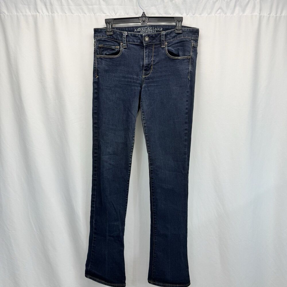 American Eagle Kick Boot Jeans Blue Denim Women's 12 Long Tall Super Stretch